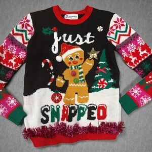 NO BOUNDARIES Not So Ugly Christmas Sweater Women Christmas Santa Size XS